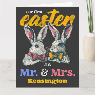 Carte Notre Première Pâques Comme M. Et Mme Bunny Rabbit