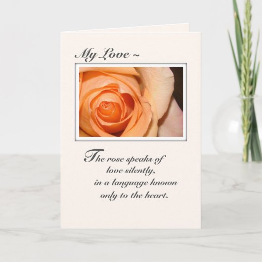Carte Notre rose orange d'anniversaire (Devant)