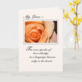 Carte Notre rose orange d'anniversaire (Fleur jaune)