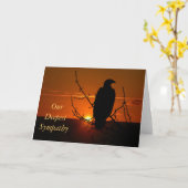 Carte Notre sympathie la plus profonde - Aigle au couche (Fleur jaune)