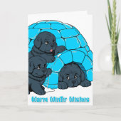 Carte Notta Bears Puppy Igloo -Warm Winter Wishes (Devant)