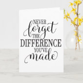 Carte N'oubliez jamais la différence que vous avez faite (Fleur jaune)