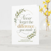 Carte N'oubliez jamais la différence que vous avez faite (Fleur jaune)