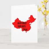 Carte N'oubliez jamais vos racines : Chine (Fleur jaune)