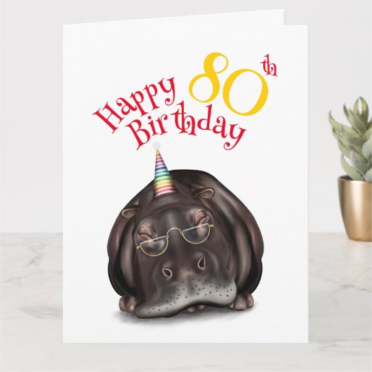 Carte N'oubliez pas de faire la fête, Sleepy Hippo Birth (Petite plante)