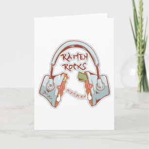 Carte Nouilles Ramen rock drôles casques