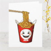 Carte Nouilles souriantes (Fleur jaune)