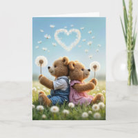 Nounours d'anniversaire avec Dandelion de coeur