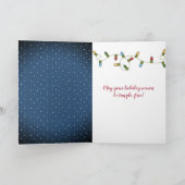 Carte Nounours De Noël Dans Les Lumières De Vacances (Intérieur)