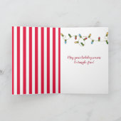 Carte Nounours De Noël Dans Les Lumières De Vacances (Intérieur)