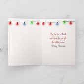 Carte Nounours de Noël devant une cheminée (Intérieur)