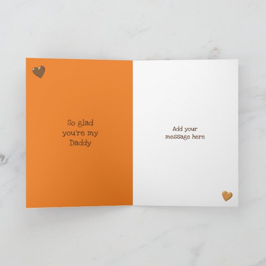 Carte Nounours d'ours en peluche pour papa orange et mar (Intérieur)