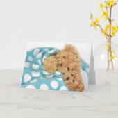 Carte nounours en fête (Fleur jaune)