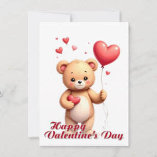 Carte Nounours Teddy Bear avec Cœur – Joyeuse Saint-Vale