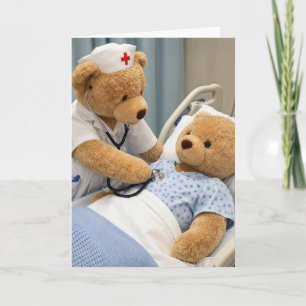 Carte Nounours Teddy Bear avec un stéthoscope