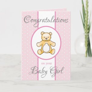 Carte Nounours vintage mignon de baby shower