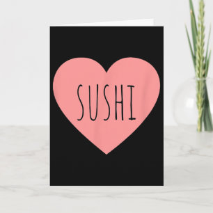 Carte Nourriture Coeur Rose Minimaliste Amoureux de Sush