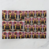 Carte nourriture de clown diabolique perruque rouge (Intérieur)