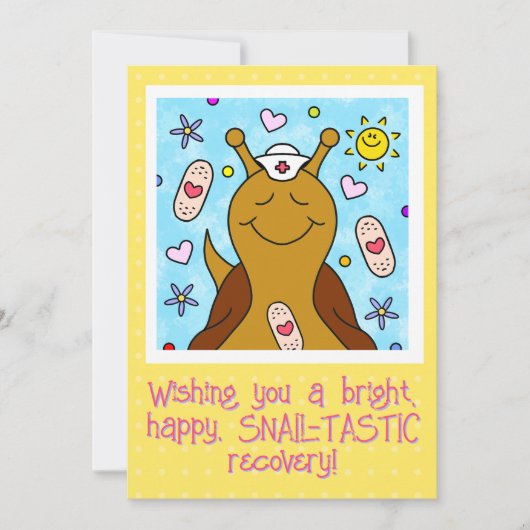 Carte Nourriture D'Escargot Mignonne Se Bien Bientôt (Devant)