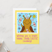 Carte Nourriture D'Escargot Mignonne Se Bien Bientôt (Devant/Arrière en situation)