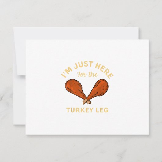 Carte Nourriture drôle de Thanksgiving Je suis juste là  (Devant)