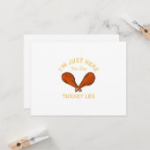 Carte Nourriture drôle de Thanksgiving Je suis juste là  (Devant/Arrière en situation)