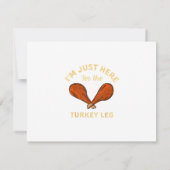 Carte Nourriture drôle de Thanksgiving Je suis juste là  (Dos)