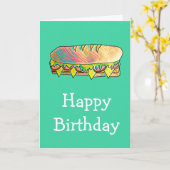 Carte Nourriture mignonne de sous sandwich à (Fleur jaune)