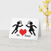 Carte Nous aimons le tennis (Fleur jaune)