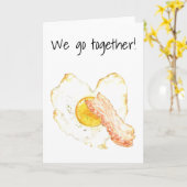 Carte Nous allons ensemble Bacon Egg amour Saint Valenti (Fleur jaune)