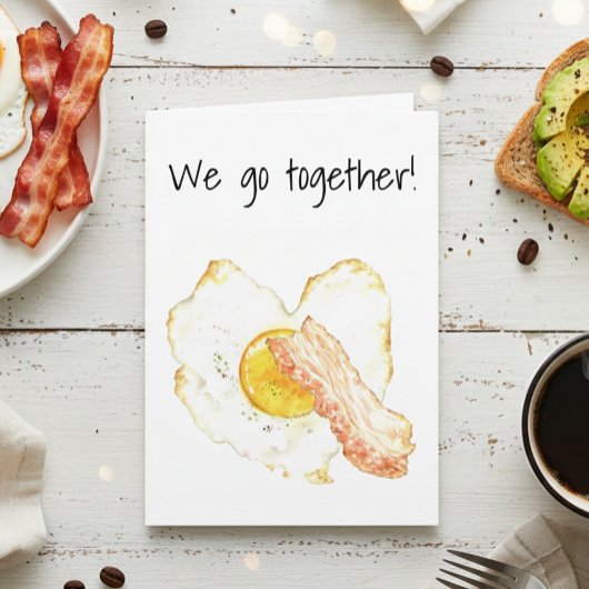 Carte Nous allons ensemble Bacon Egg amour Saint Valenti
