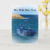 Carte Nous allons vous manquer, Cat Sea Adventure Farewe (Fleur jaune)