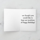 CARTE NOUS AVONS ATTERRI À "CHANTER HEUREUX ANNIVERSAIRE (Intérieur)