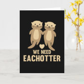 Carte Nous avons besoin l'un de l'autre, adorables loutr (Fleur jaune)