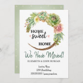 Carte Nous Avons Déménagé, Fleurs Aquarelles Cactus, Suc (Devant / Derrière)