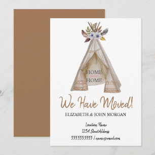 Carte Nous avons déménagé,Floral Tent déménagement