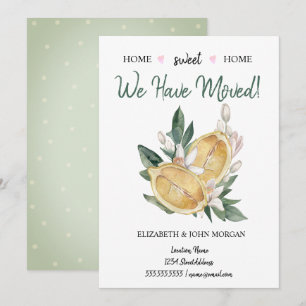 Carte Nous avons déménagé, Lemons Polka Dots