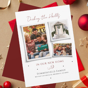 Carte Nous avons déménagé Noël Vacances Photos de famill