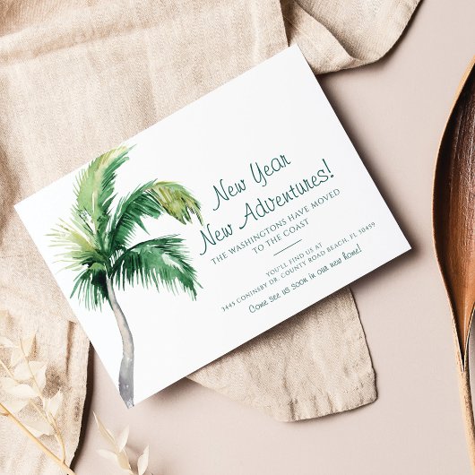 Carte Nous avons Déménagé Palm Tree Coastal Moving Faire