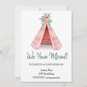 Carte Nous Avons Déménagé, Tente Tribale Déménageant