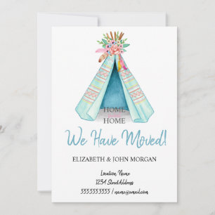 Carte Nous Avons Déménagé, Tente Tribale Déménageant