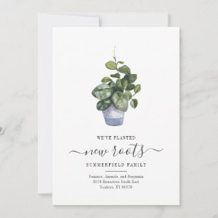 Carte Nous avons déplacé Boho Script Nouvelles Racines B