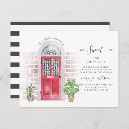 Carte Nous avons déplacé l'aquarelle Boho Moving Faire-p (Devant / Derrière)