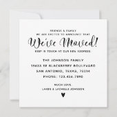 Carte Nous avons déplacé le changement d'adresse Faire-p (Dos)