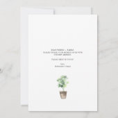 Carte Nous avons déplacé le Plante Aquarelle Moving New  (Dos)