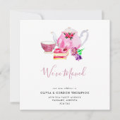 Carte Nous avons déplacé un ensemble de thé d'aquarelle  (Devant)