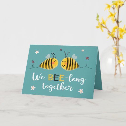 Carte Nous BEE long avec les abeilles et les fleurs Vale (Fleur jaune)