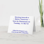 Carte Nous coeur Barack Obama ! Vote sur 11/06/12 (Dos)