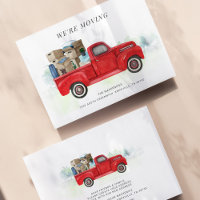 Nous déménageons Vintage Camion rouge Changement d