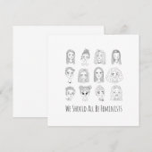 Carte Nous Devrions Tous Être Féministes Doodart (Devant / Derrière)